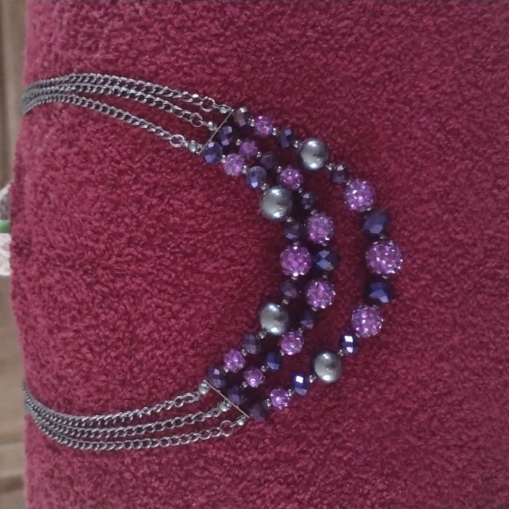 Purple necklace 20 in. long with 3 in. extender. Bundle me!!